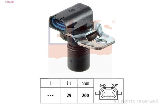 RPM Sensor, automatic transmission Made in Italy - OE Equivalent 1.953.104 EPS Facet