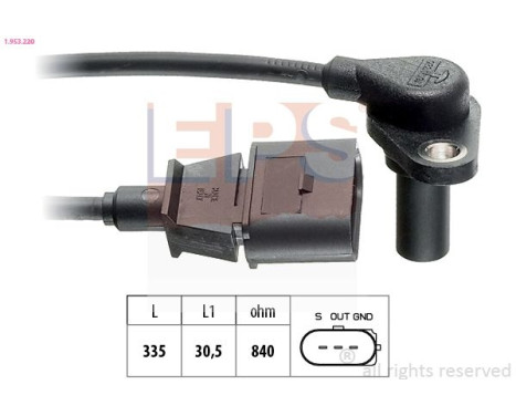 RPM Sensor, automatic transmission Made in Italy - OE Equivalent 1.953.220 EPS Facet