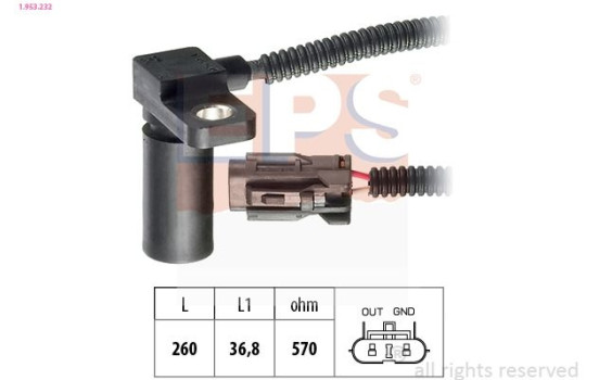 RPM Sensor, automatic transmission Made in Italy - OE Equivalent 1.953.232 EPS Facet