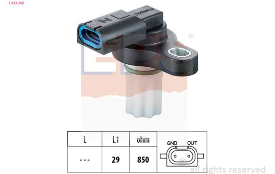 RPM Sensor, automatic transmission Made in Italy - OE Equivalent 1.953.309 EPS Facet