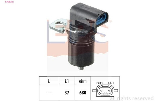 RPM Sensor, automatic transmission Made in Italy - OE Equivalent 1.953.321 EPS Facet