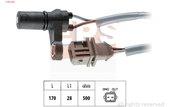 RPM Sensor, automatic transmission Made in Italy - OE Equivalent 1.953.392 EPS Facet