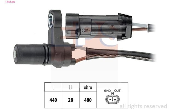 Speed sensor, automatic transmission 1.953.495 EPS Facet