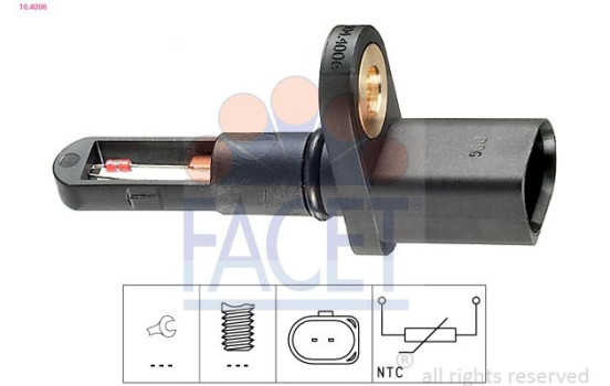 Sensor, intake air temperature Made in Italy - OE Equivalent 10.4006 Facet