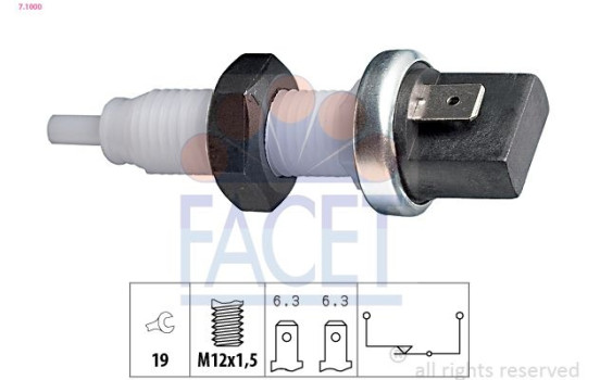 Brake Light Switch Made in Italy - OE Equivalent 7.1000 Facet