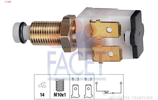 Brake Light Switch Made in Italy - OE Equivalent 7.1009 Facet