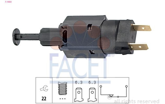 Brake Light Switch Made in Italy - OE Equivalent 7.1050 Facet