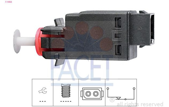 Brake Light Switch Made in Italy - OE Equivalent 7.1058 Facet