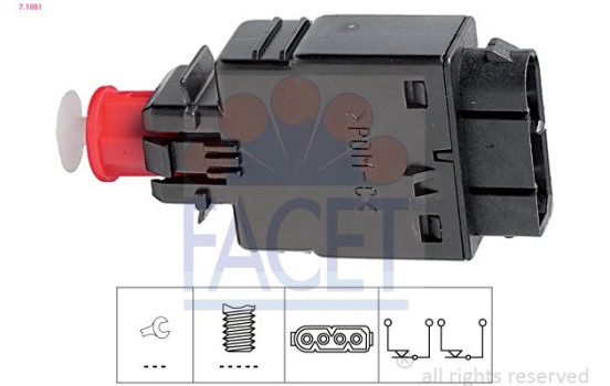 Brake Light Switch Made in Italy - OE Equivalent 7.1081 Facet