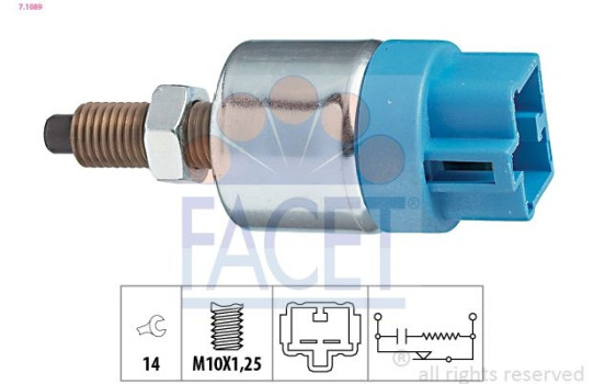 Brake Light Switch Made in Italy - OE Equivalent 7.1089 Facet