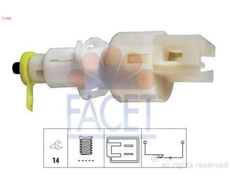 Brake Light Switch Made in Italy - OE Equivalent 7.1108 Facet