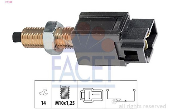 Brake Light Switch Made in Italy - OE Equivalent 7.1169 Facet