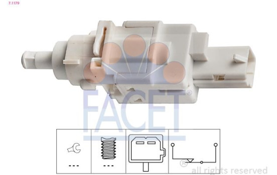 Brake Light Switch Made in Italy - OE Equivalent 7.1179 Facet