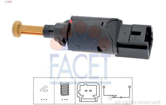 Brake Light Switch Made in Italy - OE Equivalent 7.1194 Facet