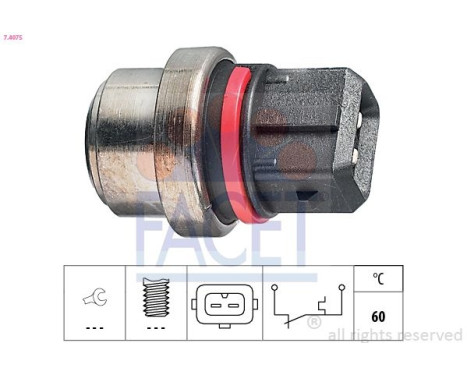 Temperature Switch, coolant warning lamp Made in Italy - OE Equivalent 7.4075 Facet