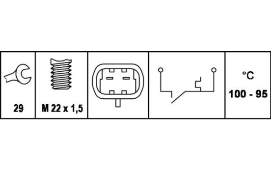Temperature Switch, radiator fan 6ZT 007 807-001 Hella, Image 2