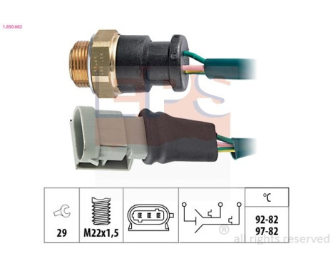 Temperature Switch, radiator fan Made in Italy - OE Equivalent 1.850.662 EPS Facet