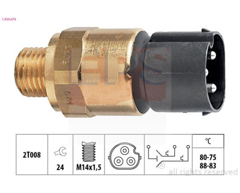 Temperature Switch, radiator fan Made in Italy - OE Equivalent 1.850.679 EPS Facet