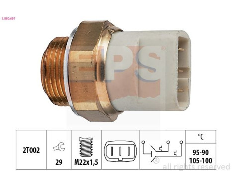 Temperature Switch, radiator fan Made in Italy - OE Equivalent 1.850.697 EPS Facet