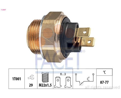 Temperature Switch, radiator fan Made in Italy - OE Equivalent 7.5007 Facet