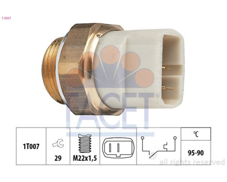 Temperature Switch, radiator fan Made in Italy - OE Equivalent 7.5027 Facet