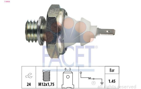 Oil Pressure Switch, automatic transmission Made in Italy - OE Equivalent 7.0058 Facet