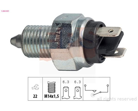 Switch, reverse light Made in Italy - OE Equivalent 1.860.001 EPS Facet