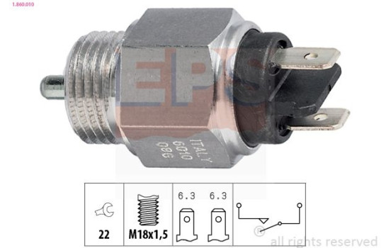 Switch, reverse light Made in Italy - OE Equivalent 1.860.010 EPS Facet