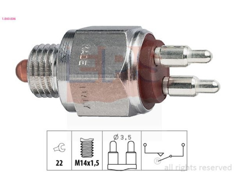 Switch, reverse light Made in Italy - OE Equivalent 1.860.036 EPS Facet