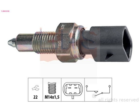 Switch, reverse light Made in Italy - OE Equivalent 1.860.038 EPS Facet