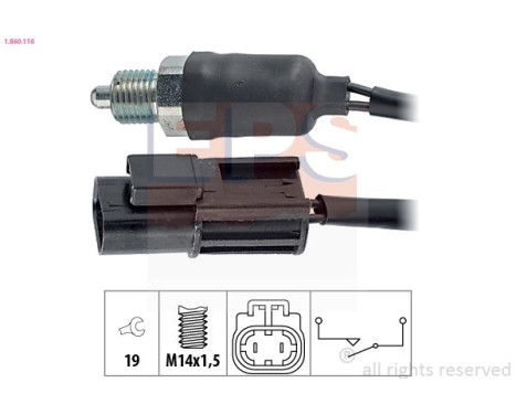 Switch, reverse light Made in Italy - OE Equivalent 1.860.116 EPS Facet