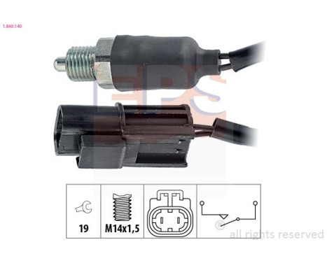Switch, reverse light Made in Italy - OE Equivalent 1.860.140 EPS Facet