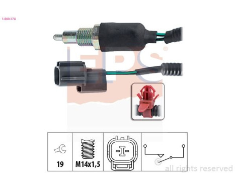 Switch, reverse light Made in Italy - OE Equivalent 1.860.174 EPS Facet