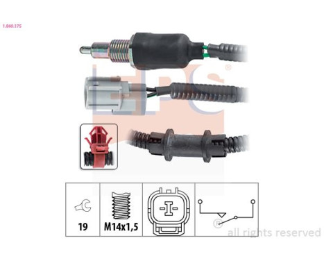 Switch, reverse light Made in Italy - OE Equivalent 1.860.175 EPS Facet