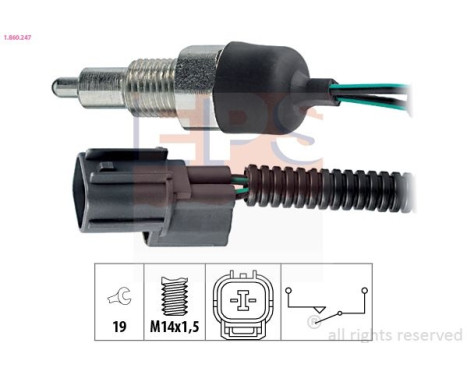 Switch, reverse light Made in Italy - OE Equivalent 1.860.247 EPS Facet
