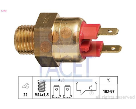 Temperature switch, radiator fan 7.5063 Facet