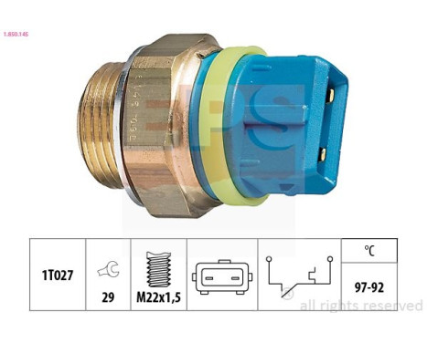 Temperature Switch, radiator fan Made in Italy - OE Equivalent 1.850.145 EPS Facet