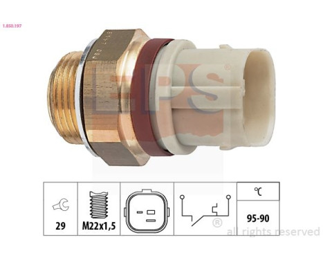 Temperature Switch, radiator fan Made in Italy - OE Equivalent 1.850.197 EPS Facet