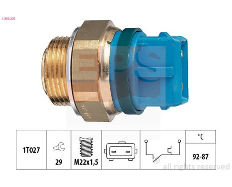 Temperature Switch, radiator fan Made in Italy - OE Equivalent 1.850.201 EPS Facet