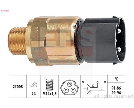 Temperature Switch, radiator fan Made in Italy - OE Equivalent 1.850.617 EPS Facet