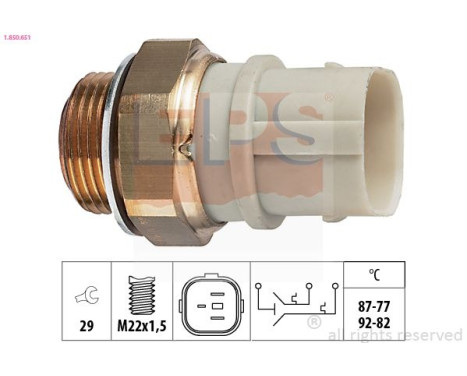 Temperature Switch, radiator fan Made in Italy - OE Equivalent 1.850.651 EPS Facet