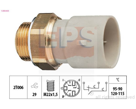 Temperature Switch, radiator fan Made in Italy - OE Equivalent 1.850.655 EPS Facet