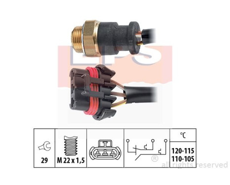 Temperature Switch, radiator fan Made in Italy - OE Equivalent 1.850.703 EPS Facet