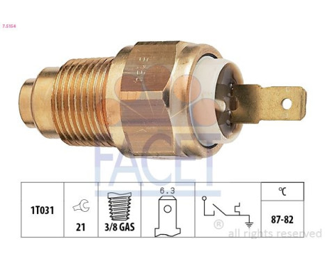 Temperature Switch, radiator fan Made in Italy - OE Equivalent 7.5154 Facet