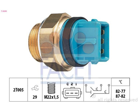 Temperature Switch, radiator fan Made in Italy - OE Equivalent 7.5630 Facet