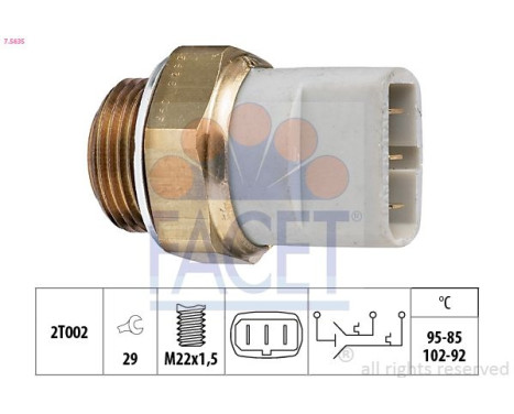 Temperature Switch, radiator fan Made in Italy - OE Equivalent 7.5635 Facet