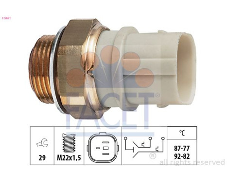 Temperature Switch, radiator fan Made in Italy - OE Equivalent 7.5651 Facet