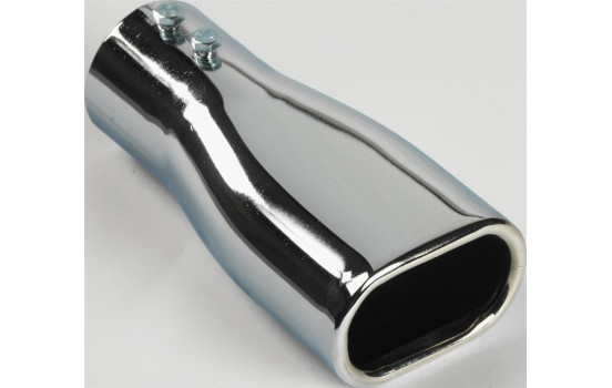 Embellecedor de escape Acero/Cromo - 80x50mm - longitud 165mm - conexión 38-50mm