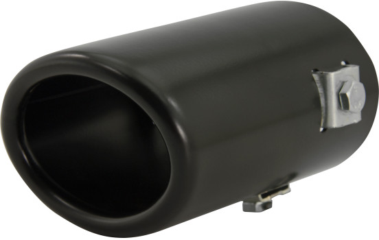 Embellecedor de escape Acero/Negro - ovalado 80x60mm - longitud 105mm -> conexión 55mm