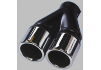 Embellecedor de escape de acero/cromo - 2x redondos de 70 mm - longitud 200 mm -> conexión de 50 mm